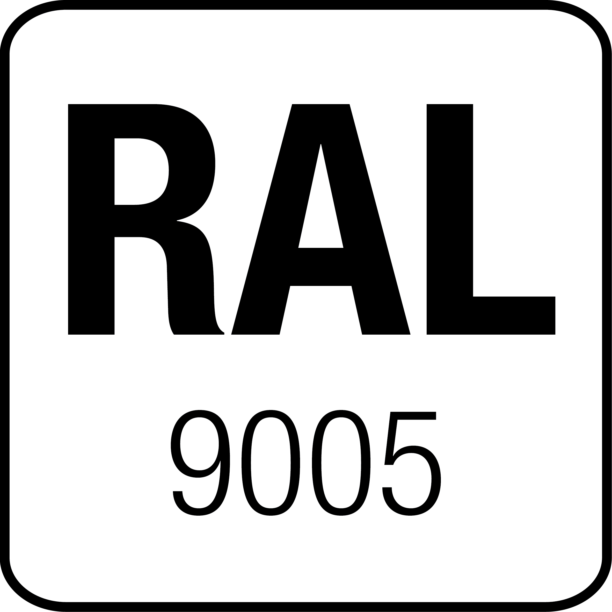 Sortlakeret RAL 9005