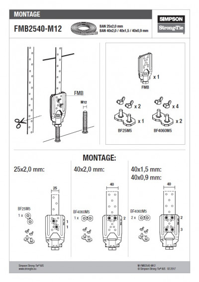 Montagevejledning M-FMB2540-M12-01