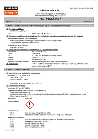 Sikkerhedsdatablad KEM HP